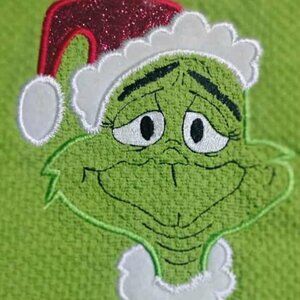Grinch towel W/ glitter tree